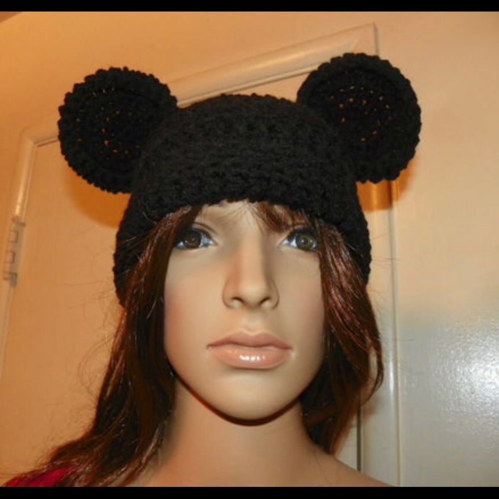 Mickey Mouse Hat Size Teen-Adult Ears Guaranteed To Stay Up Hand Crochet